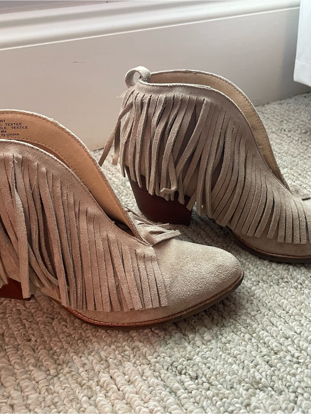Coconuts by Matisse Tan Suede Fringe Ankle Booties